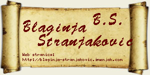 Blaginja Stranjaković vizit kartica